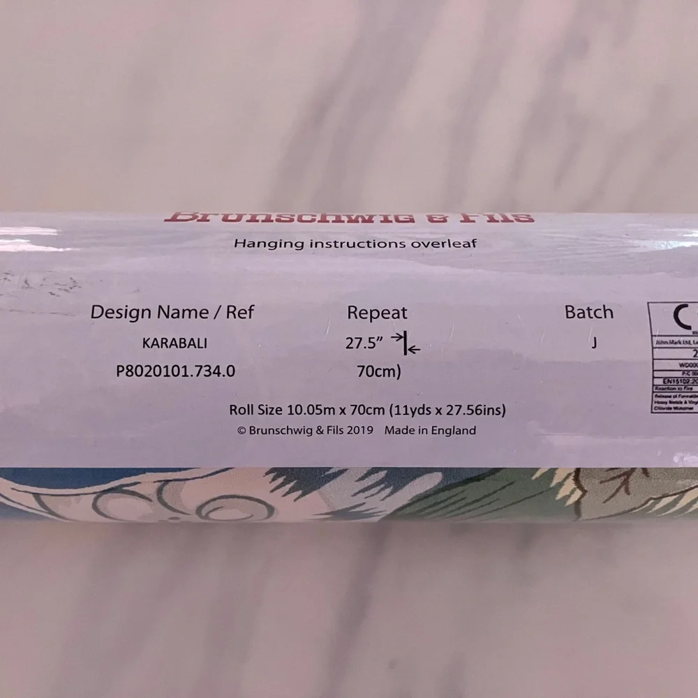 Brunschwig & Fils Karabali Wallpaper Roll NEW 75 Sq Ft